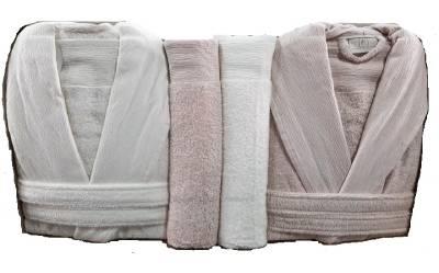 Pupilla 6 Parça Aile Bornoz Seti Cotton Diora Ekru-Keten