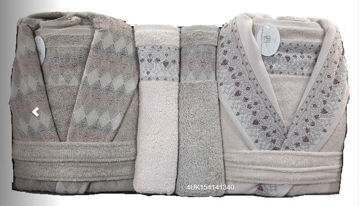 Pupilla 6 Parça Aile Bornoz Seti Penye Elfin Pudra-Kahve