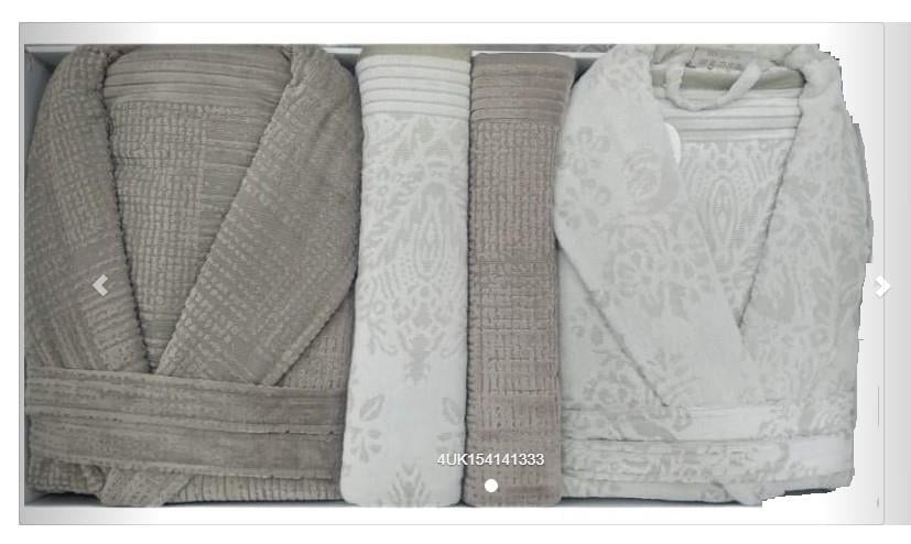 Pupilla 6 Parça Kadife Aile Bornoz Seti Violet Açık Bej-Kahve