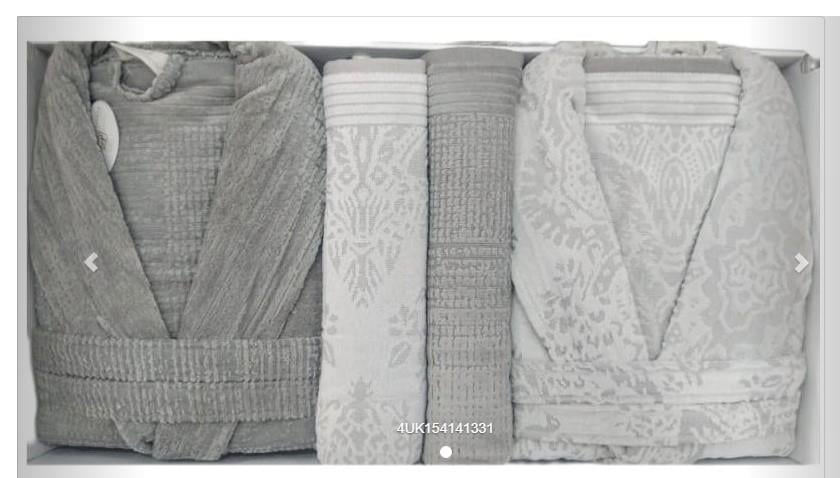 Pupilla 6 Parça Kadife Aile Bornoz Seti Violet Açık Lila-Füme