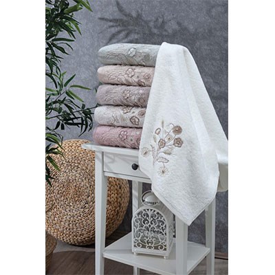Pupilla 6'lı Paket Penye 50*90 Nakışlı El-Yüz Havlu Elnur