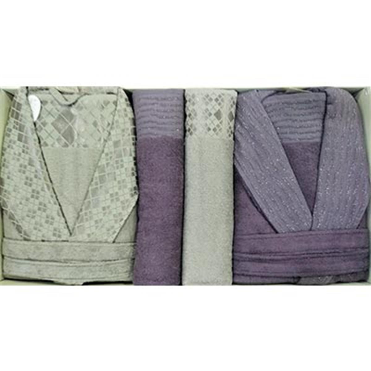 PUPİLLA AİLE BORNOZ SET BAMBU FORMEN-FRİDA K.MÜRDÜM-KAHVE