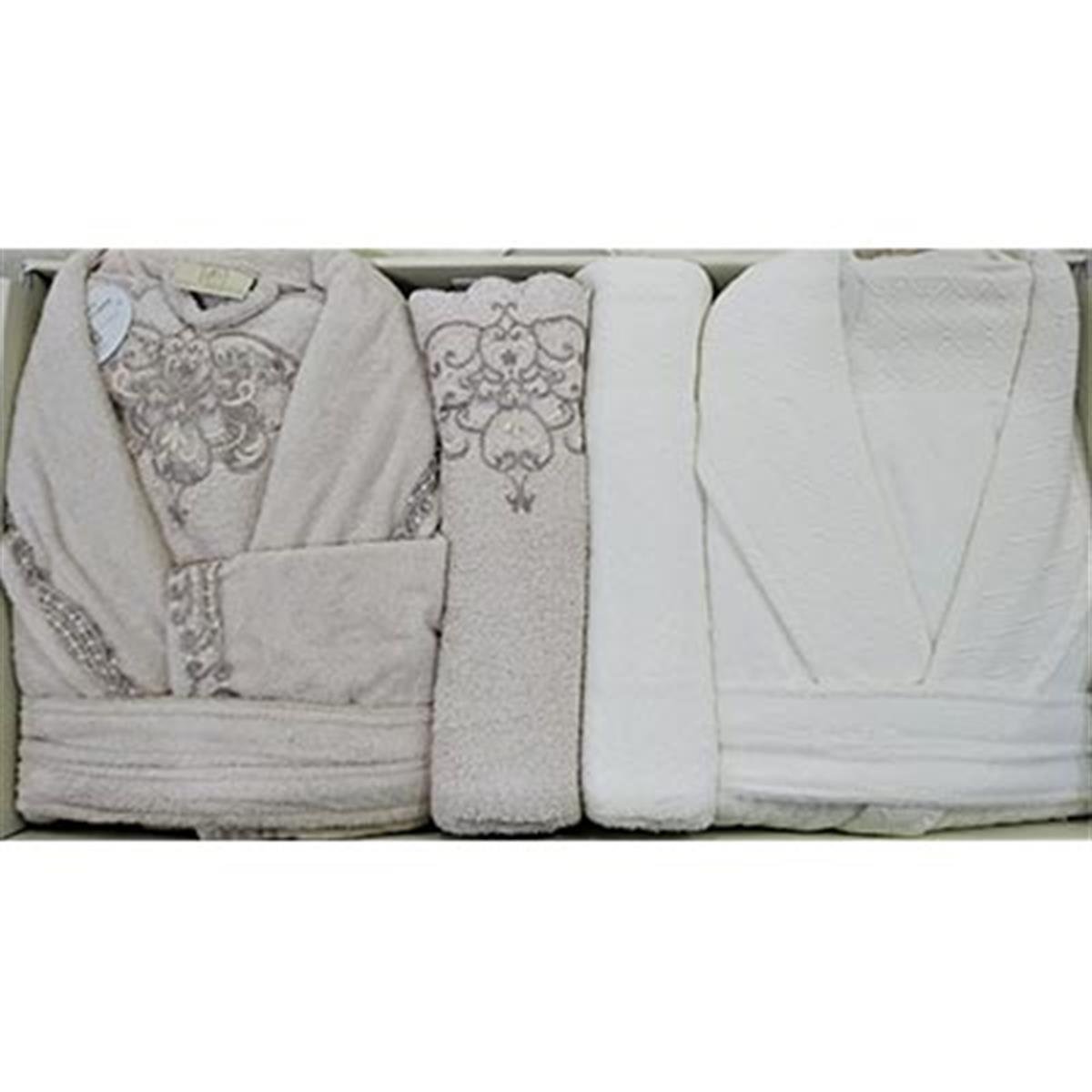 PUPİLLA AİLE BORNOZ SET BAMBU WİLMA PUDRA - EKRU