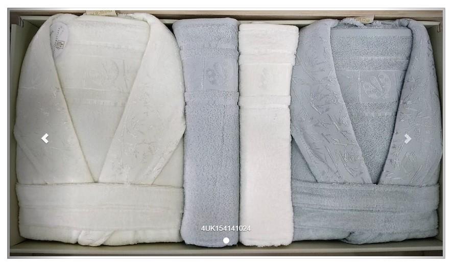 Pupilla Aile Bornoz Seti Bambo Silver Mint-Ekru