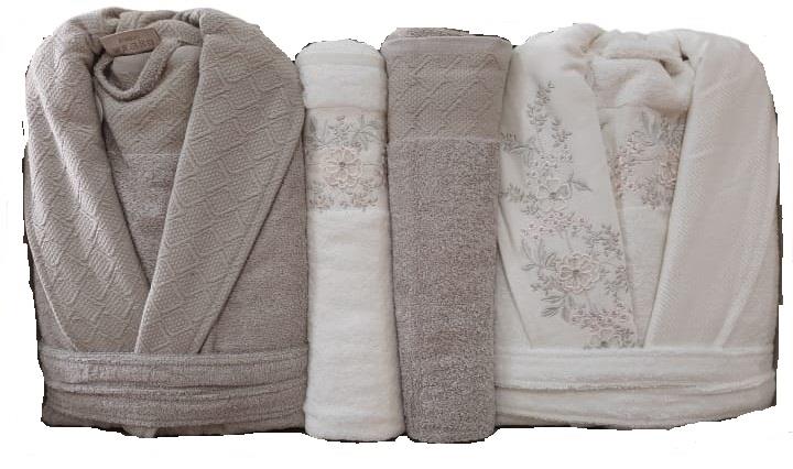 Pupilla Aile Bornoz Seti Bambu Cristina Ekru - Cappicino