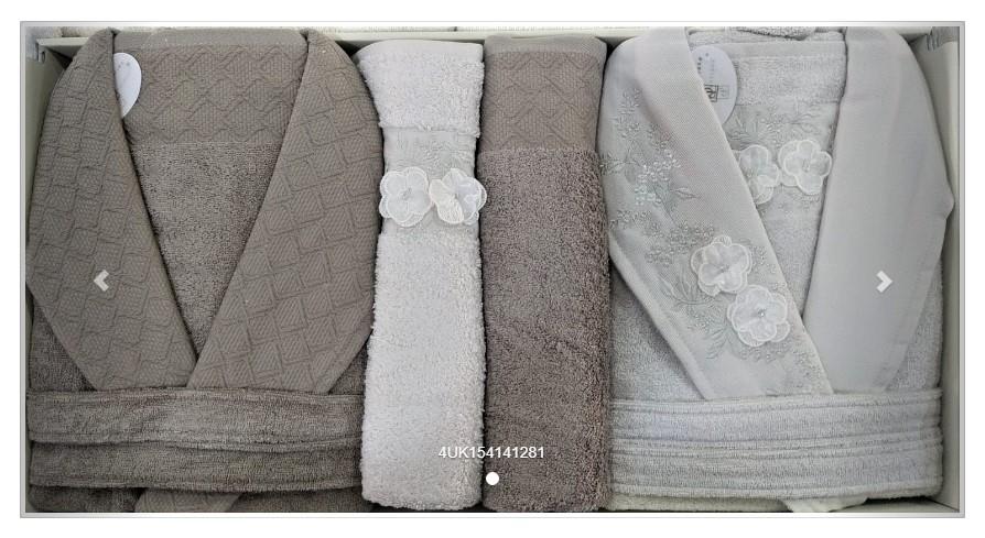 Pupilla Aile Bornoz Seti Bambu Cristina Taş - Kahve