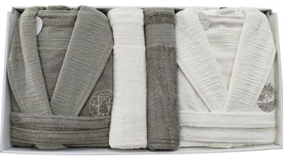 PUPILLA AİLE BORNOZ SETİ BAMBU RAPSODI EKRU - HAKİ