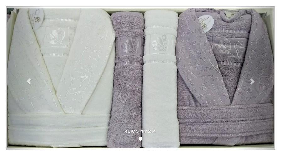 Pupilla Aile Bornoz Seti Bambu Silver K.Lila - Ekru