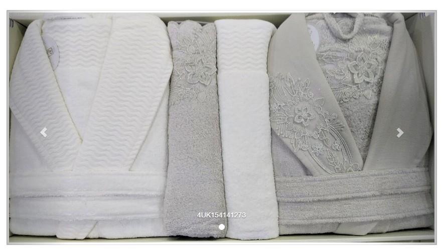 Pupilla Aile Bornoz Seti Bambu Vanetta Yeşil - Ekru