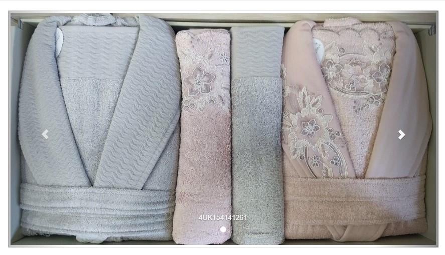 Pupilla Aile Bornoz Seti Bambu Vanetta Gülkurusu - Gri