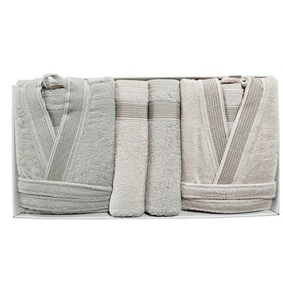 Pupilla Aile Bornoz Seti Cotton Apollon Pudra - Bej