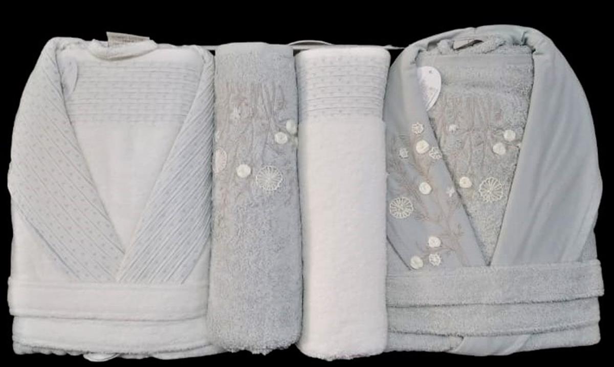 Pupilla Aile Bornoz Seti Penye Elnur Ekru-Mint