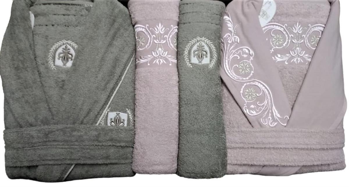 Pupilla Aile Bornoz Seti Valentina Gül Kurusu-Füme