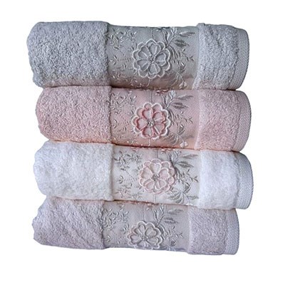 Pupilla Bambo Güpürlü 4'lü Paket Yüz Havlusu 50*90 Cristina