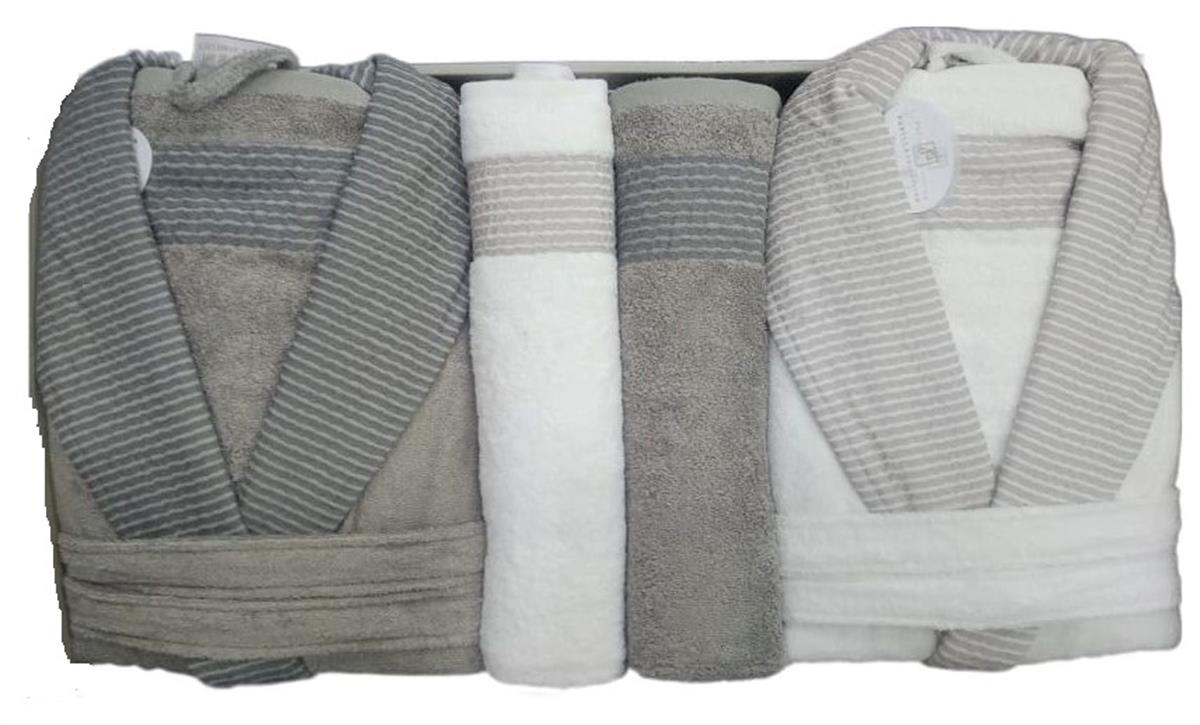 Pupilla Bambu Aile Bornoz Seti 6 Parça Heaven Ekru-Kahve