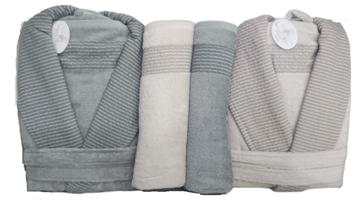 Pupilla Bambu Aile Bornoz Seti 6 Parça Heaven Pudra-Füme