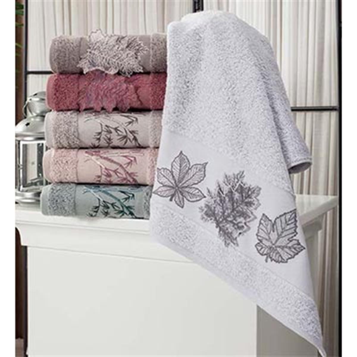 PUPİLLA BAMBU NAKIŞLI 6'LI HAVLU 50*90 JANET 1068