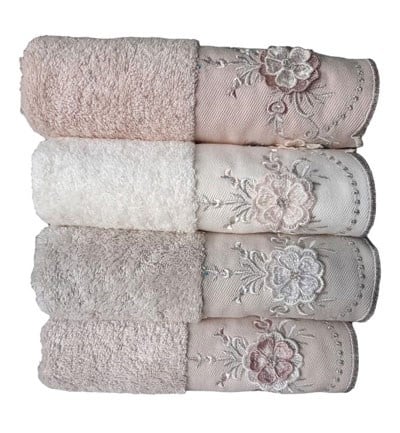 PUPILLA BAMBU NAKIŞLI HAVLU 50*90 LENA GÜL (1)