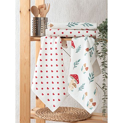 Pupilla Cotton Baskılı Havlu 4 Lü Set 40*60 Mantar