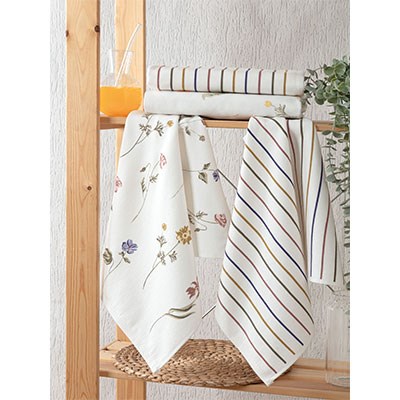 Pupilla Cotton Baskılı Havlu 4 Lü Set 40*60 Floral