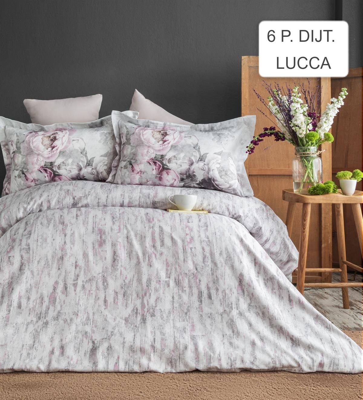 Pupilla Dijital Baskılı Saten Çift Kişilik Nevresim Takımı Lucca