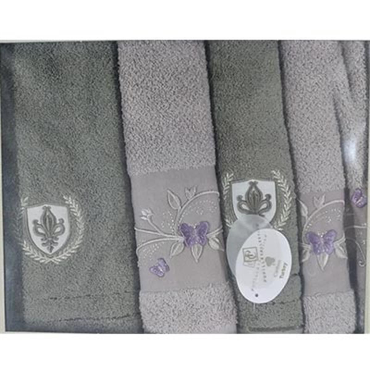 PUPİLLA HAMAM TK. NAKIŞLI COTTON ALASKA ANTRASİT - LİLA