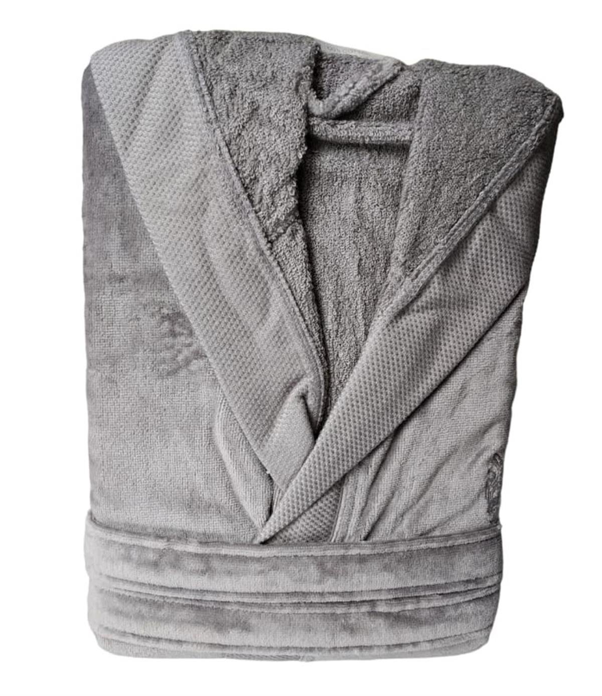 Pupilla Kadife Kapşonlu Bornoz Monaco Kahve Large