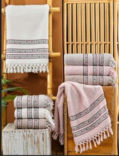 Pupilla Penye 4'Lü Paket El-Yüz Havlu Saçaklı 50*90 Seren