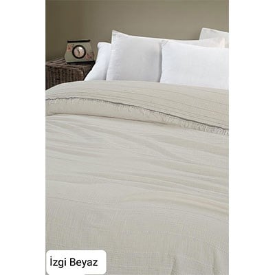 Şıkel Çift Kişilik Tek Pike 220X240 İzgi Beyaz