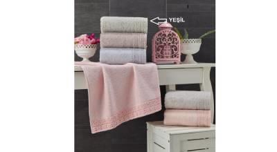 Şıkel Gipürlü 2 Lİ Havlu Seti Koza Yeşil