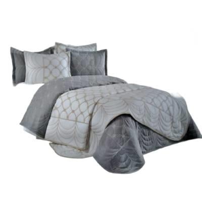 Star Bohem Nakışlı Çift Kişilik Yatak Örtüsü Krem Cappiccino