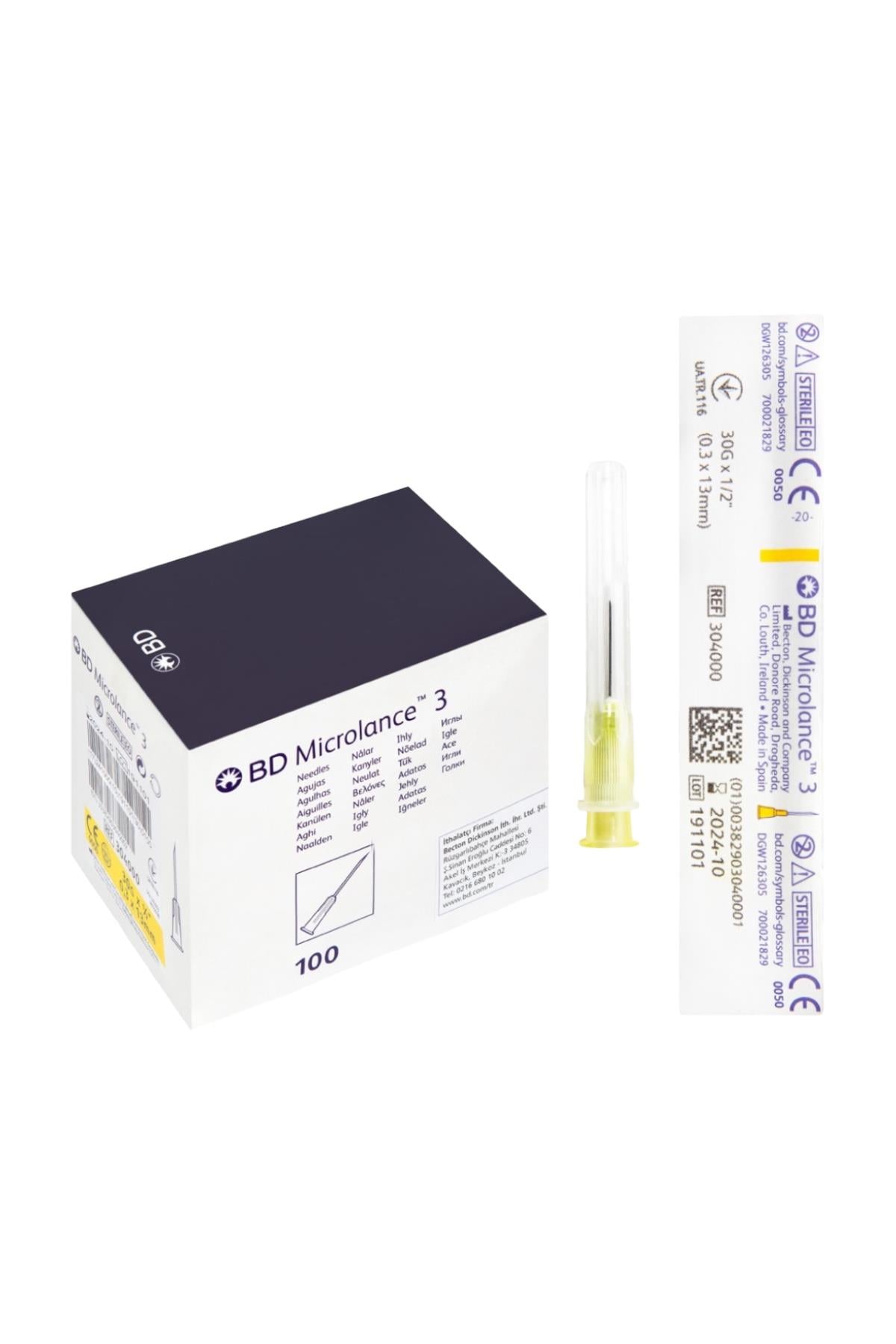 Bd Microlance 30 G 13 Mm Mezoterapi Sarı İğne Ucu 100 Adet
