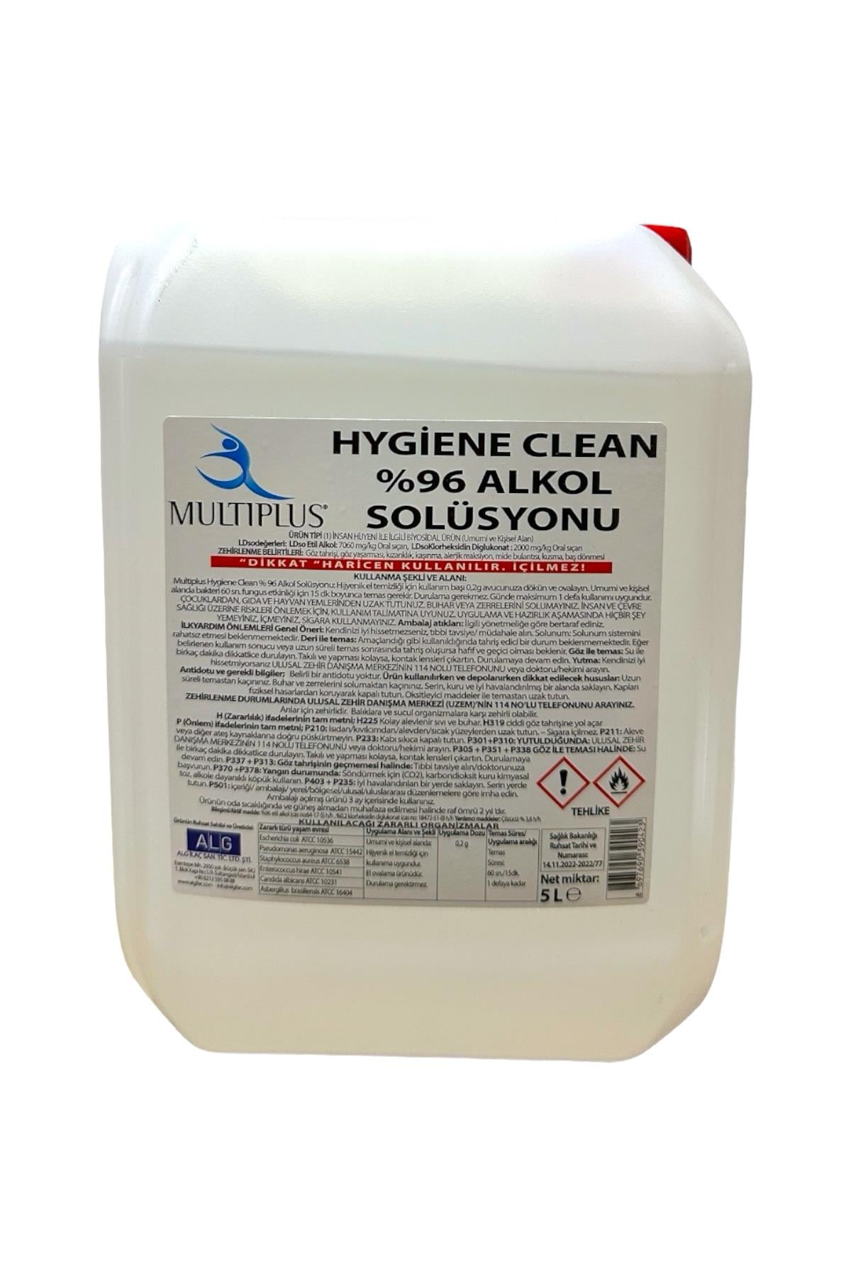 %96 Alkol Tıbbi Cihaz Ve Alet Temizleyici 5 Litre