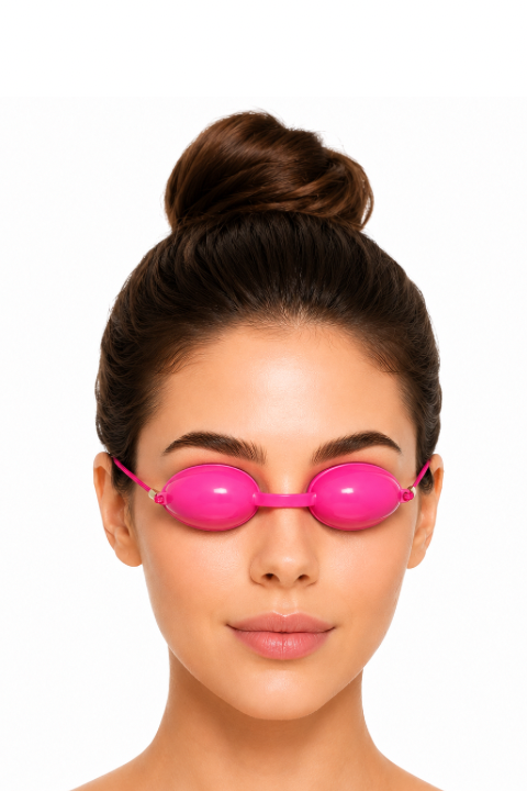 Lazer Danışan Koruma(Kör) Gözlüğü Pembe