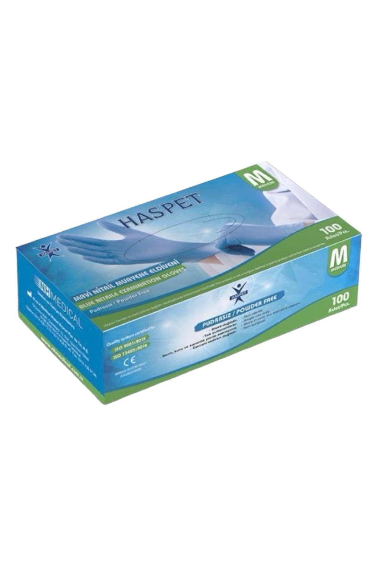 Mavi Nitril Pudrasız Eldiven 100'Lü