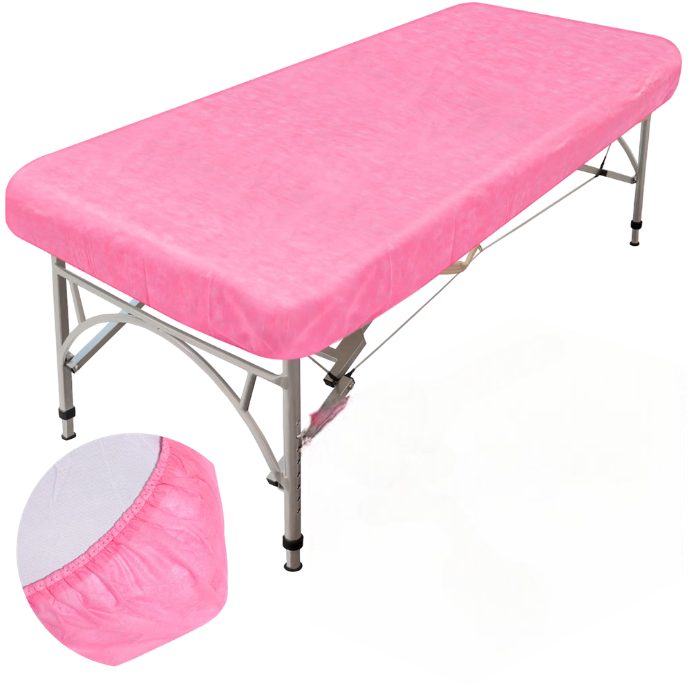 Pembe Lastikli Sedye Örtüsü 50 Adet