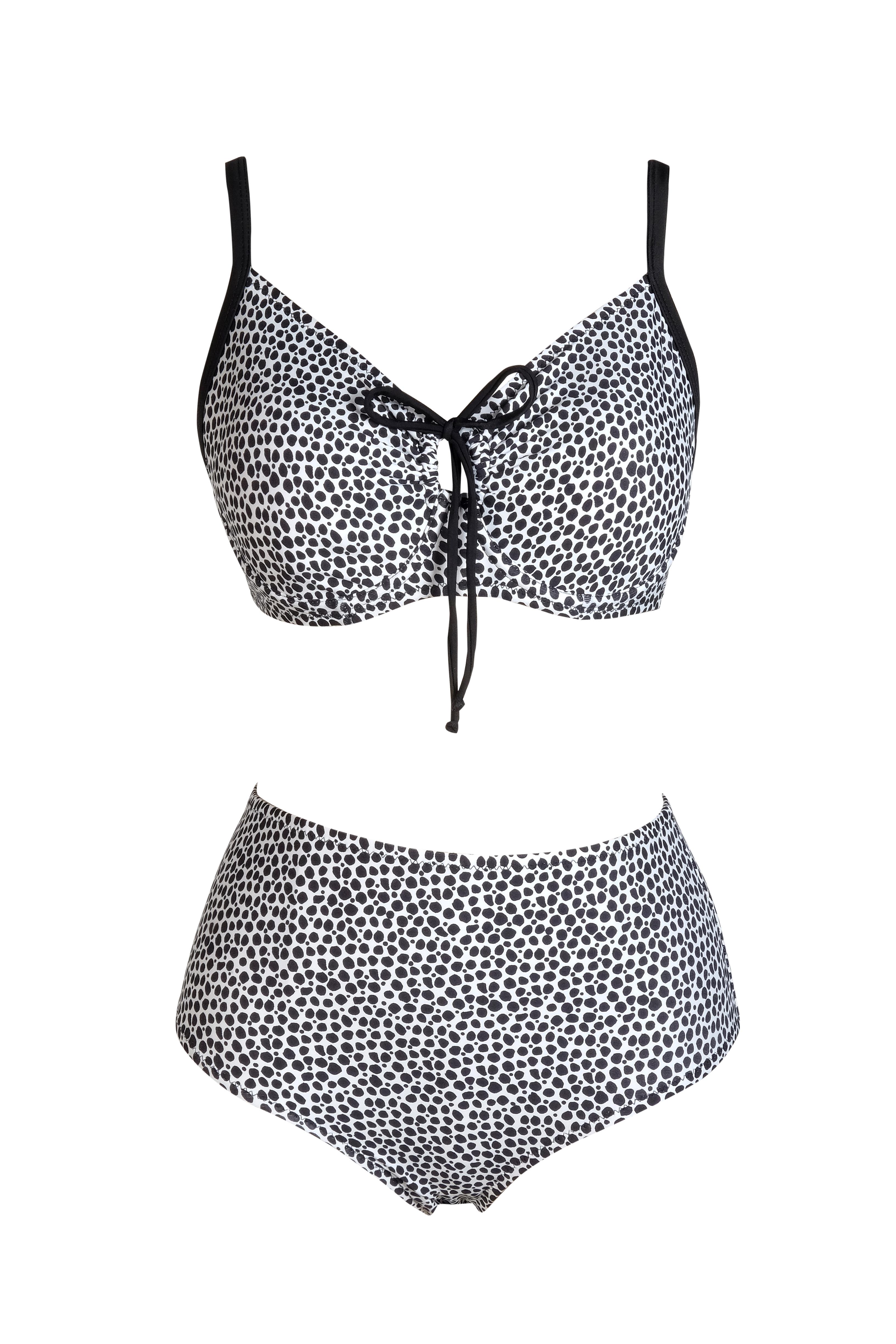 Endeep Kadın Balenli Destekli Büyük Beden Yüksek Bel Bikini Takımı