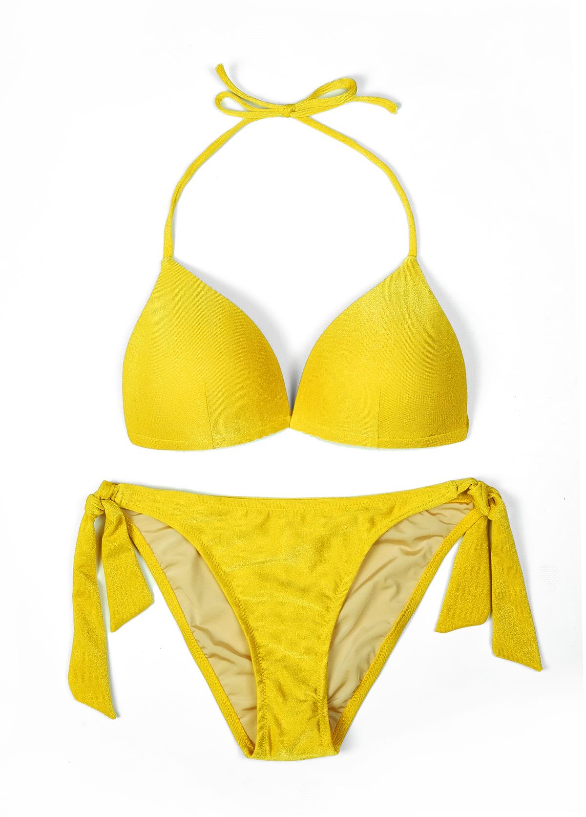 Beria Kadın Üçgen Yarım Dolgulu Hardal Bikini Takımı