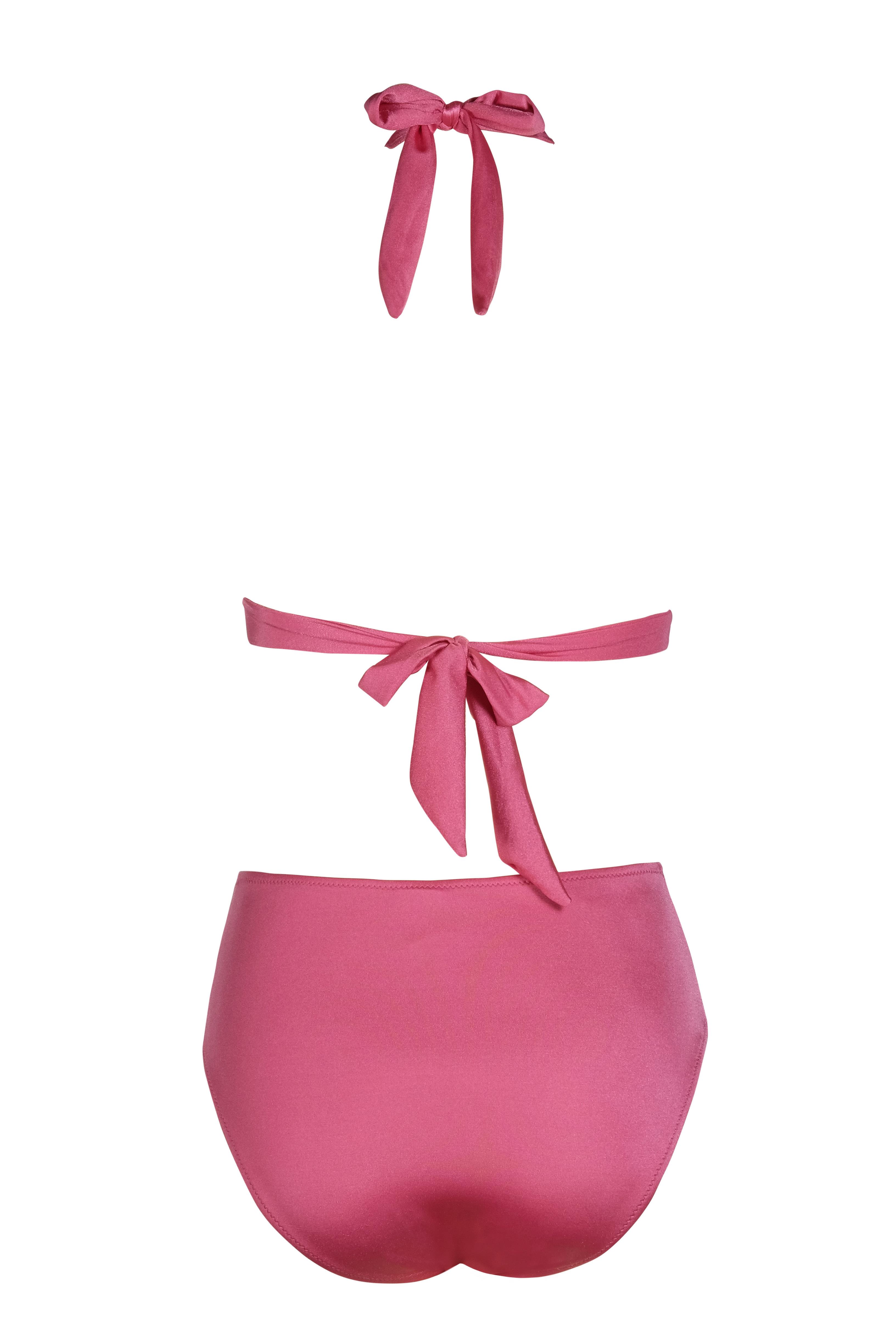 Beria Kadın Yarım Dolgulu Parlak Pembe Bikini Takımı