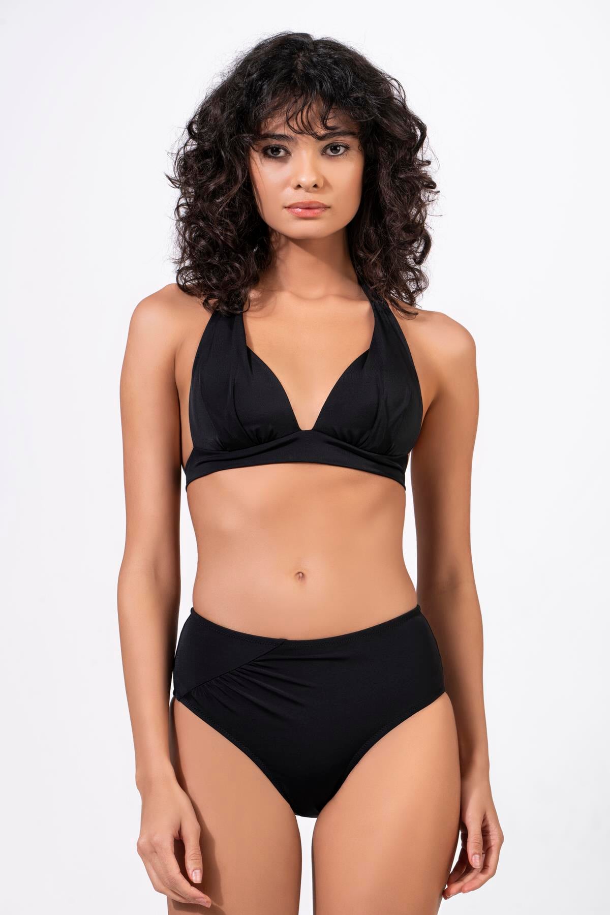 Beria Kadın Yarım Dolgulu Simli Siyah Bikini Takımı