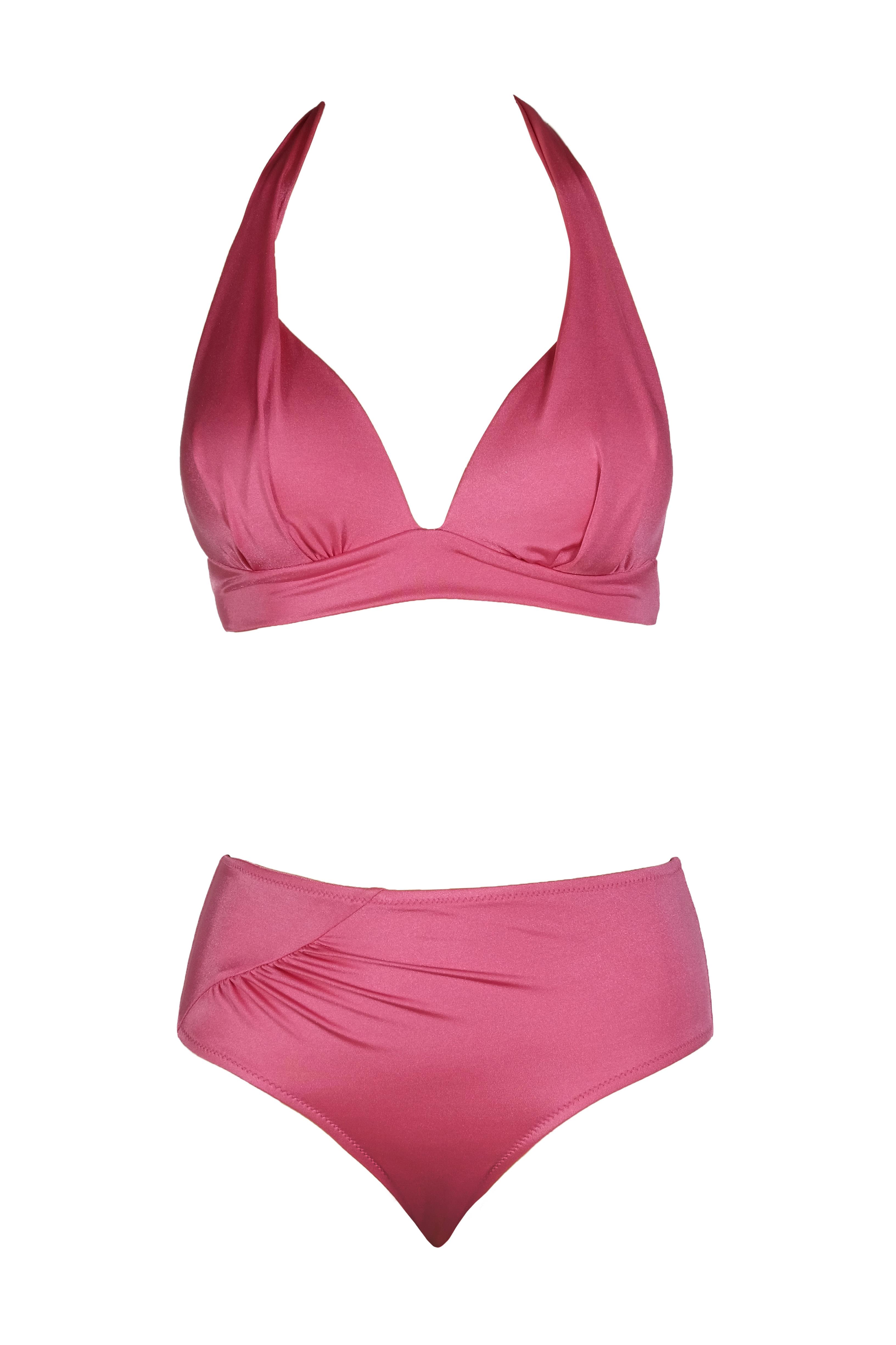 Beria Kadın Yarım Dolgulu Parlak Pembe Bikini Takımı