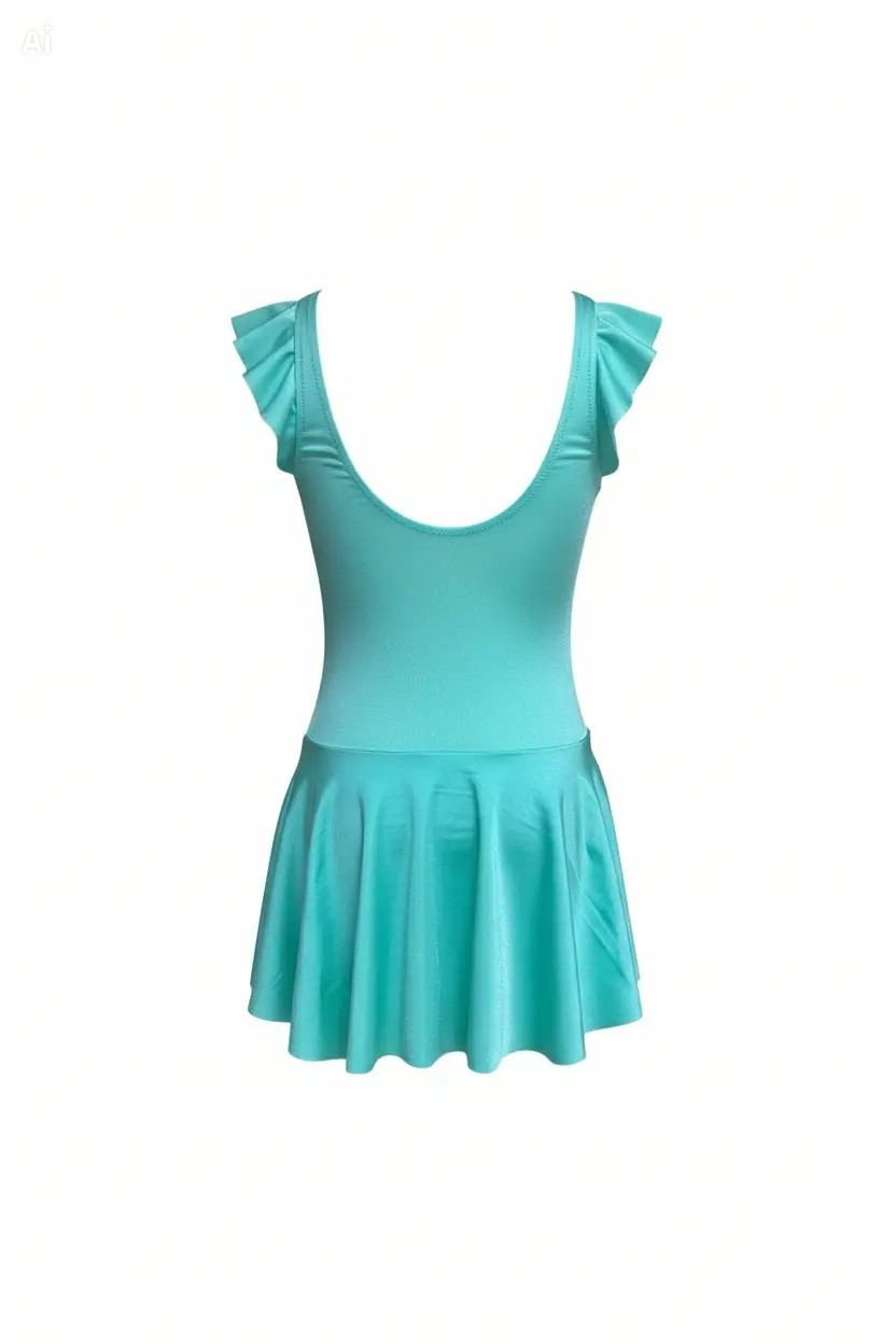 Endeep Kız Çocuk Fırfır Detaylı Turkuaz Etekli Elbise Mayo