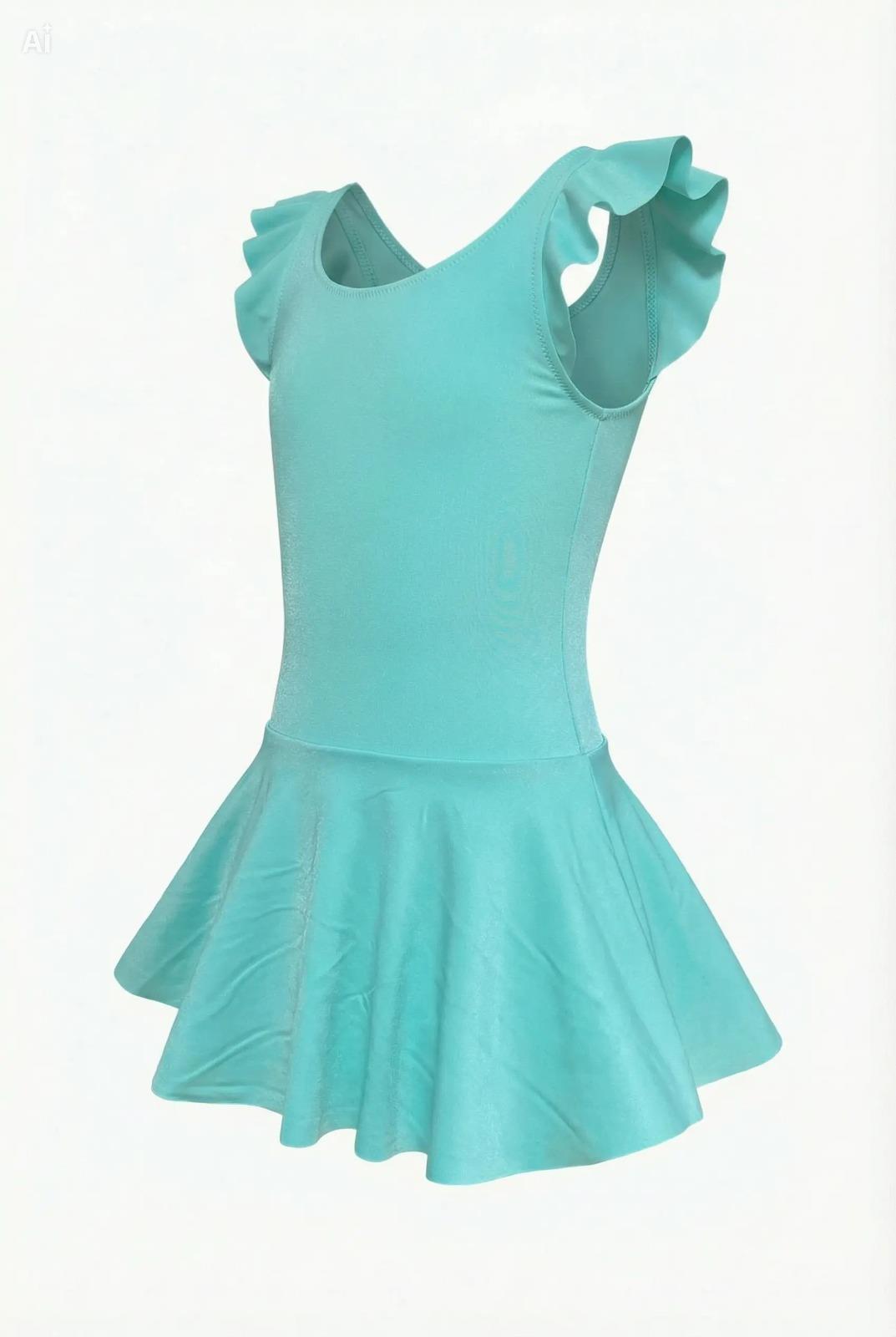 Endeep Kız Çocuk Fırfır Detaylı Turkuaz Etekli Elbise Mayo