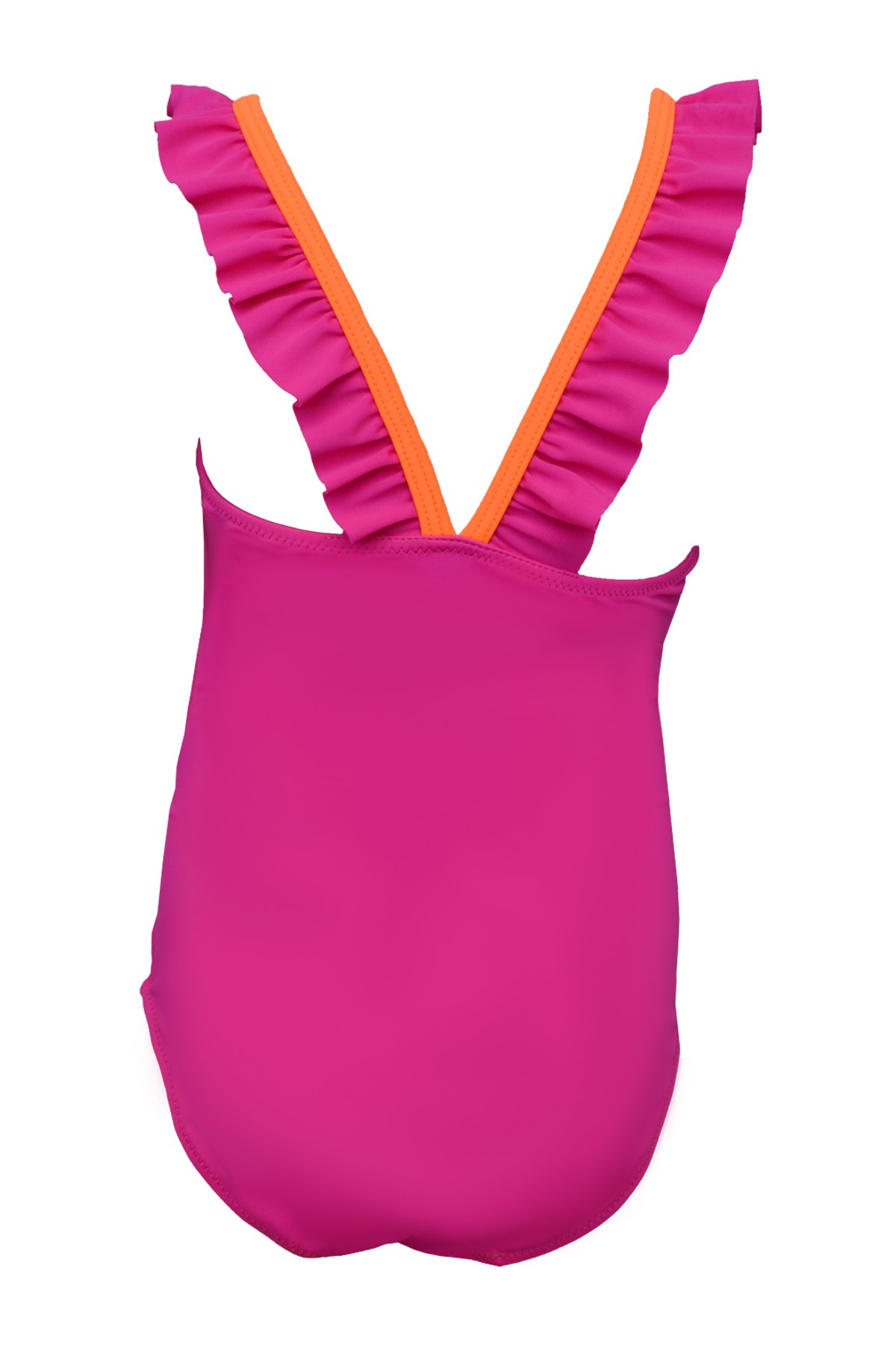 Endeep Kız Çocuk Yaka Fırfırlı Fuşya Mayo