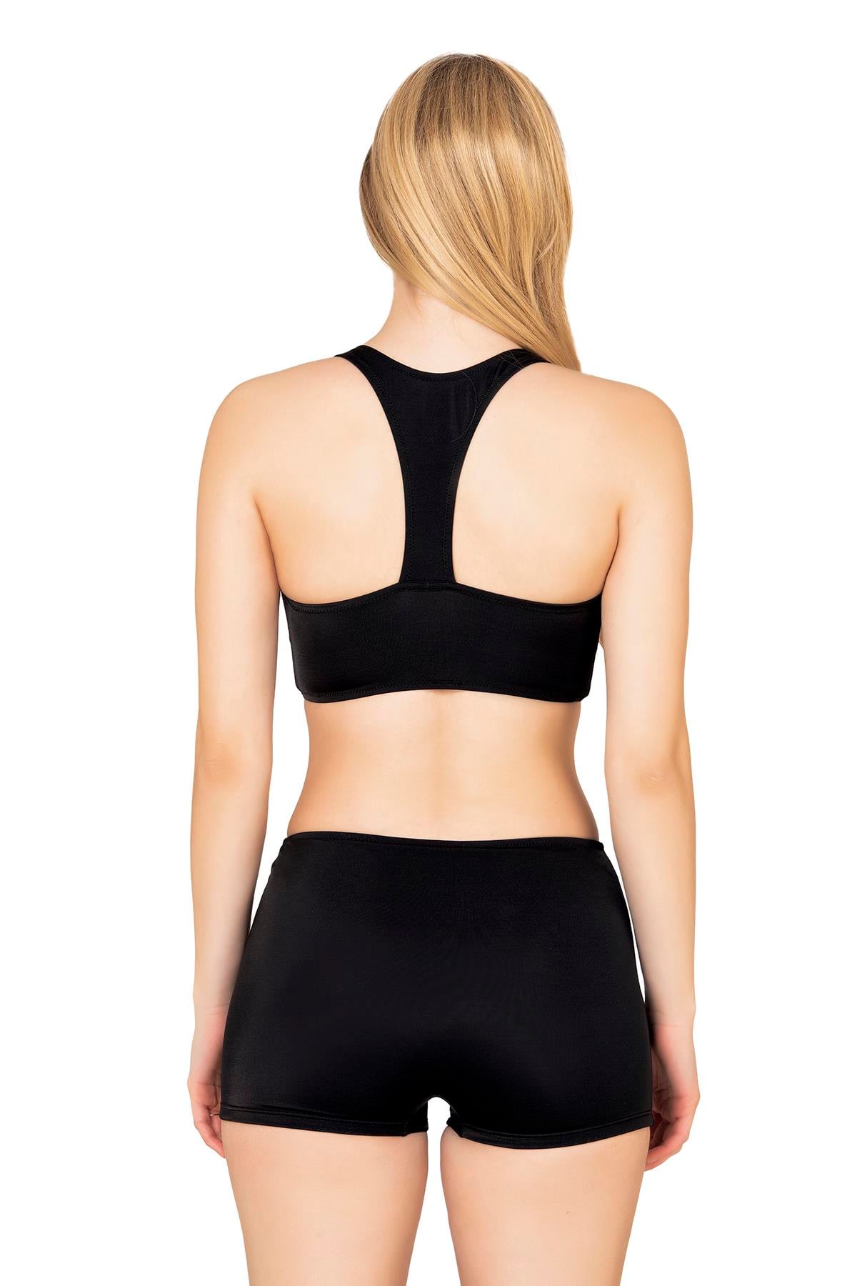 Endeep Kadın Geometrik Desenli Toparlayıcı Şortlu Bikini Takımı