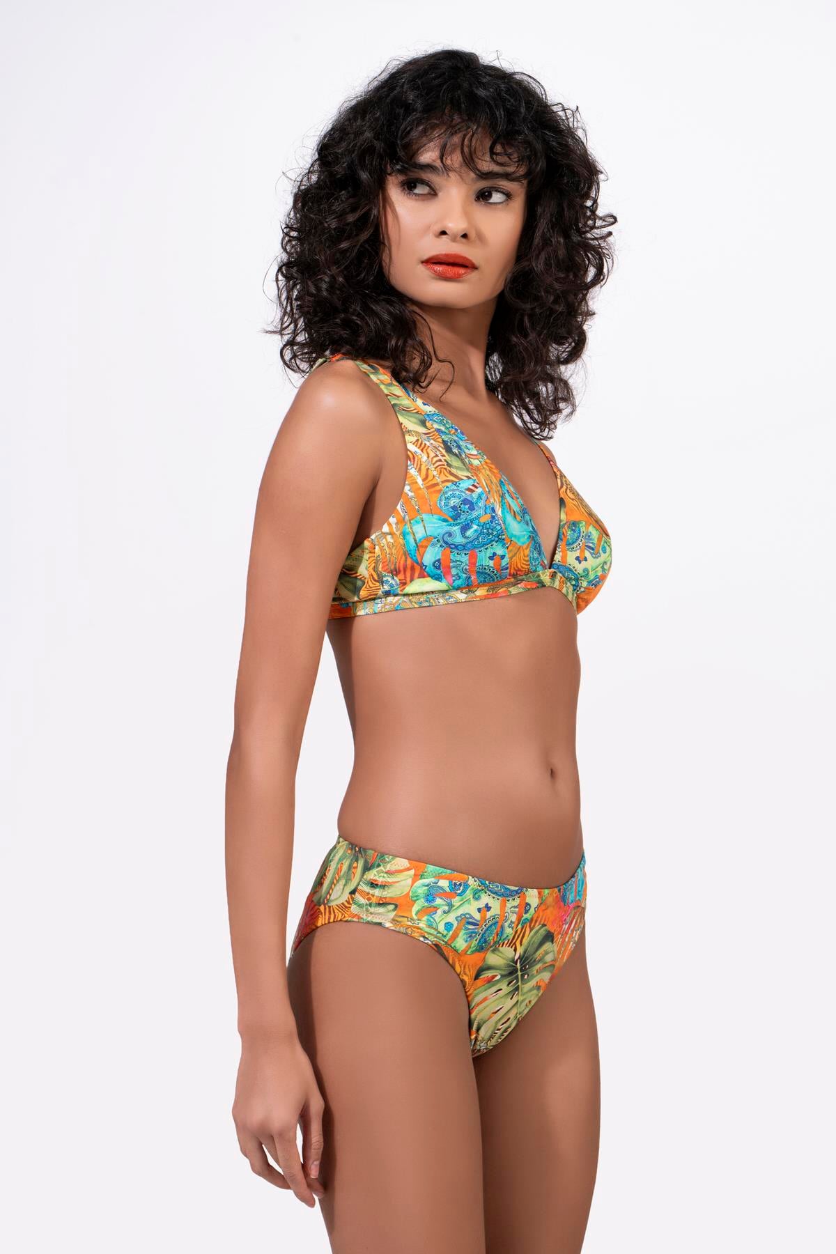 Endeep Kadın Ayarlanabilir Askılı Desenli Toparlayıcı Bikini Takımı