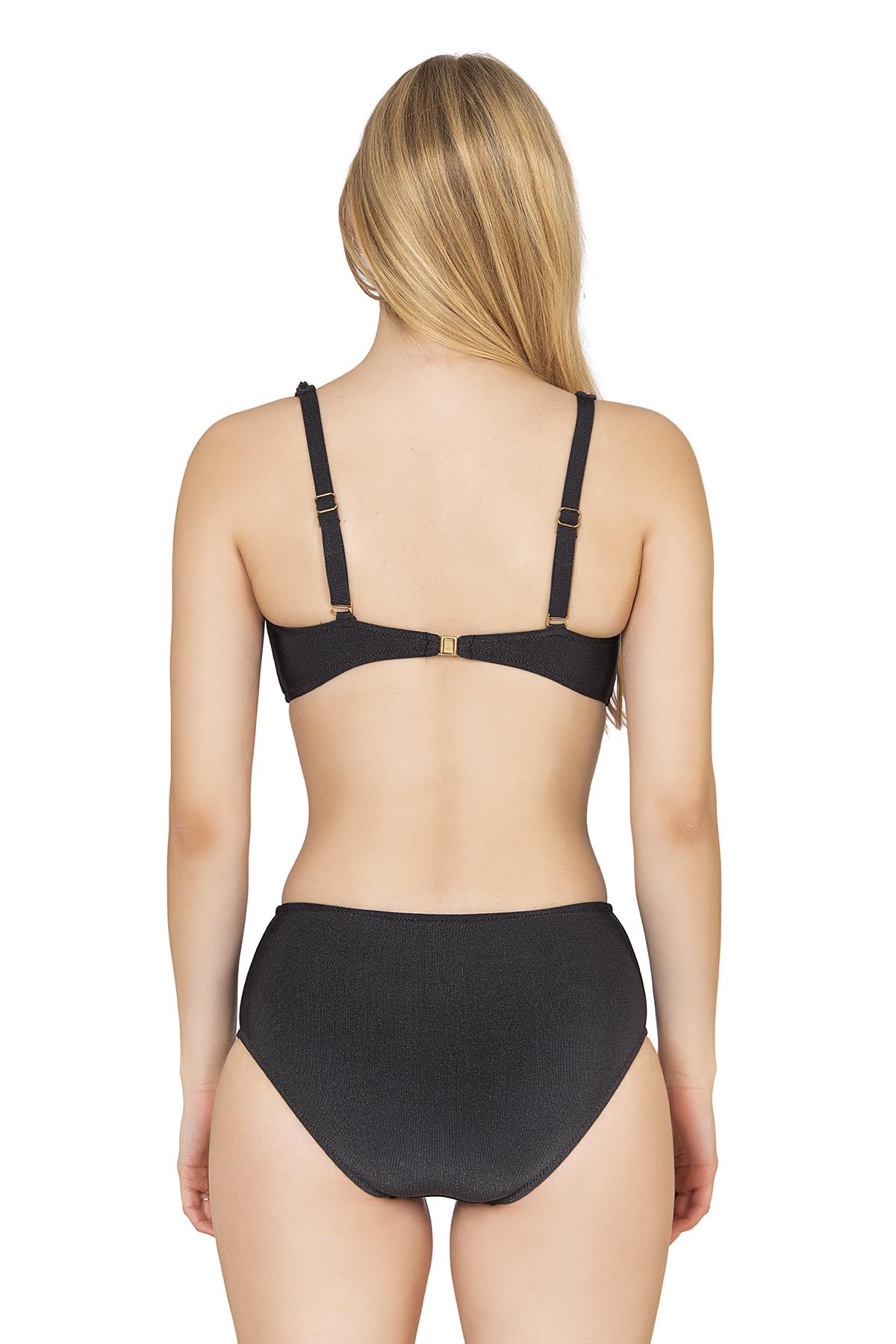 Endeep Kadın Toparlayıcı Aksesuarlı Siyah Bikini Takımı