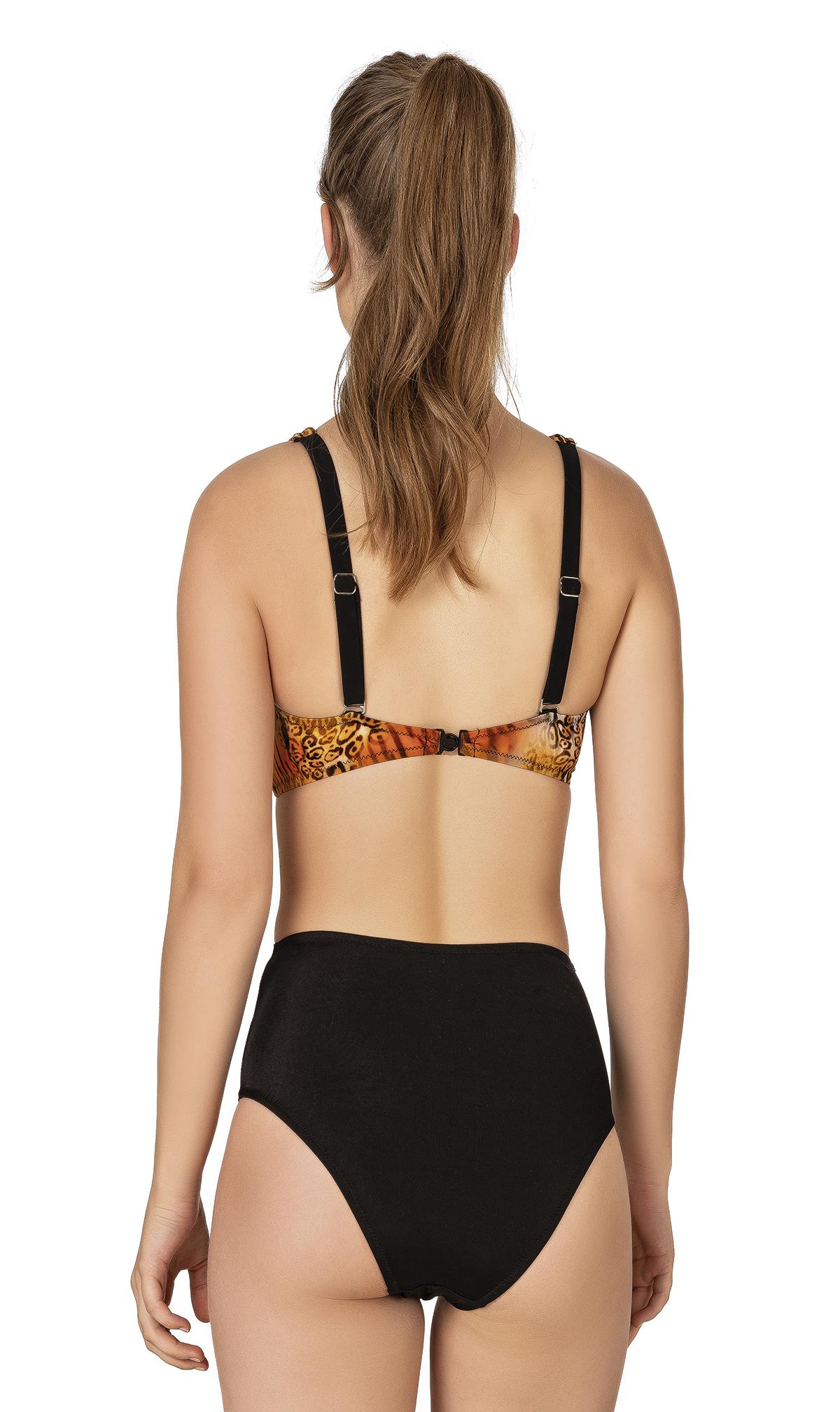 Endeep Kadın Düğüm Detaylı Kruvaze Toparlayıcı Kahverengi Bikini Takımı