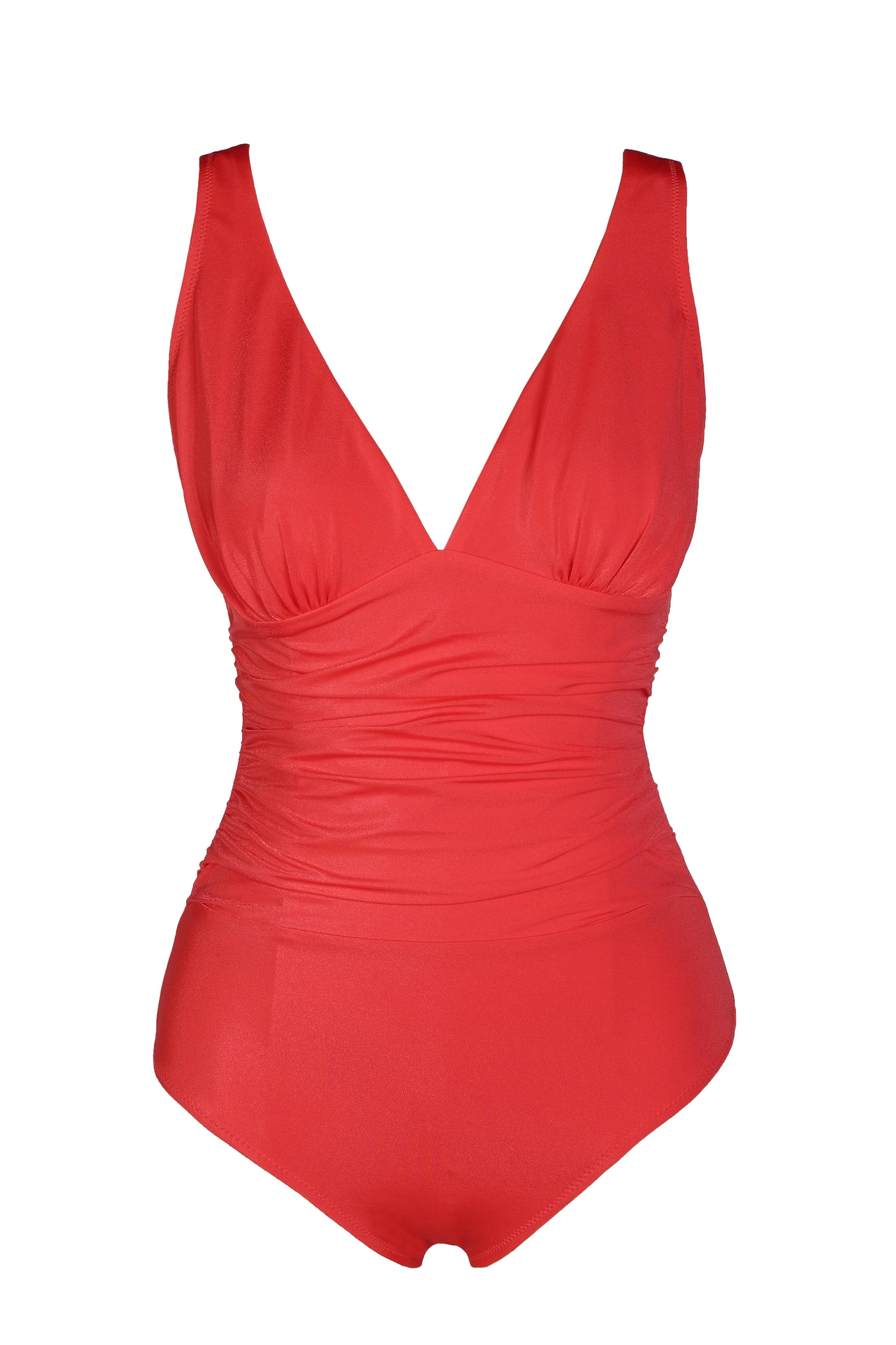 Endeep Kadın Drapeli Toparlayıcı Kırmızı Mayo