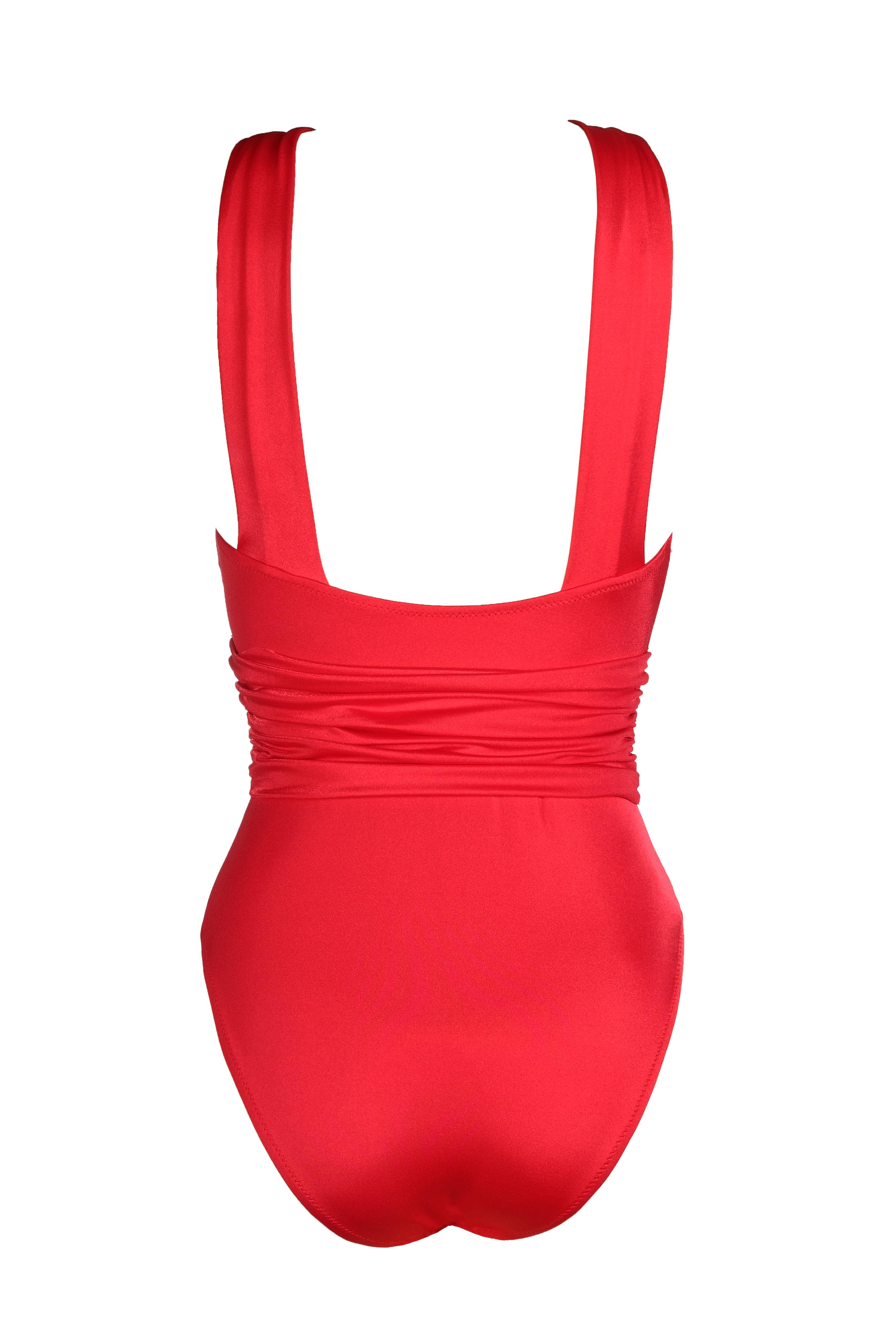 Endeep Kadın Büzgü Detaylı Şarap Kırmızısı Mayo